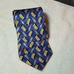 Strafford Executive blue and‎ gold silk neck tie